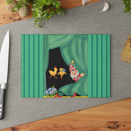 Easter Elf's Whimsy Glass Cutting Board