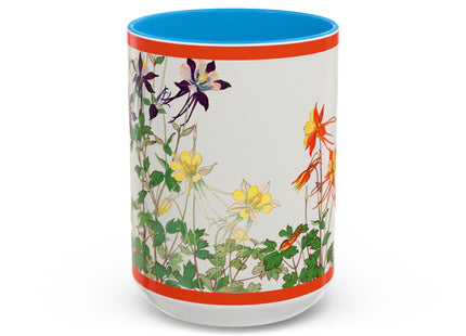 Aquilegia Flowers by Tanigami Kônan Colorful Mugs (11oz, 15oz)