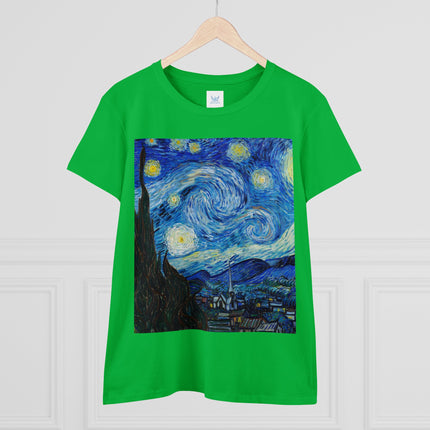 The Starry Night by Vincent Van Gogh Women's Midweight Cotton Tee