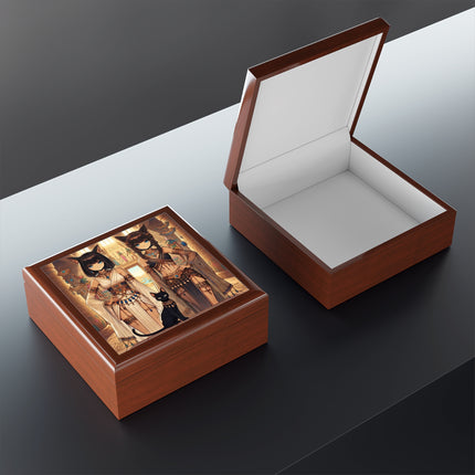 Egyptian Priestess Cats Jewelry Box
