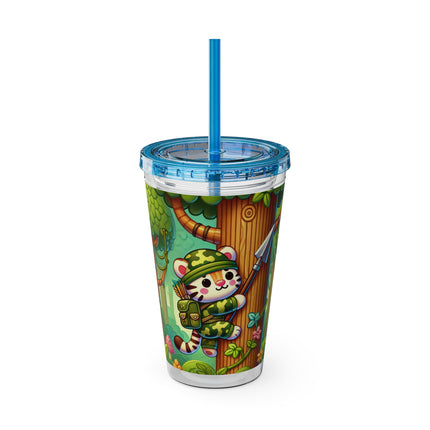 Stealthy Stripes Sunsplash Tumbler with Straw, 16oz