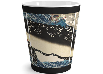 Miyamoto no Musashi Attacking the Giant Whale by Utagawa Kuniyoshi Latte Mug