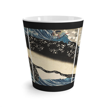 Miyamoto no Musashi Attacking the Giant Whale by Utagawa Kuniyoshi Latte Mug