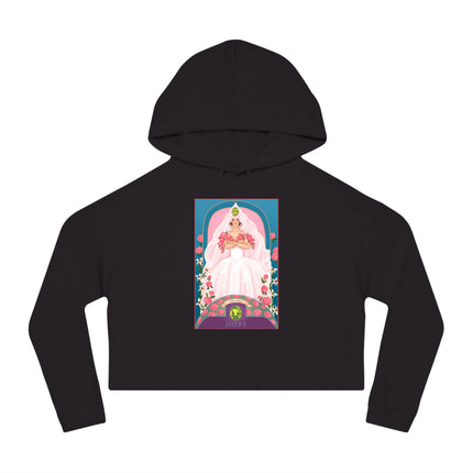 August & Peridot (from the Gem Series) by Sofia Chiostri Women’s Cropped Hooded Sweatshirt