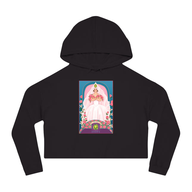 August & Peridot (from the Gem Series) by Sofia Chiostri Women’s Cropped Hooded Sweatshirt