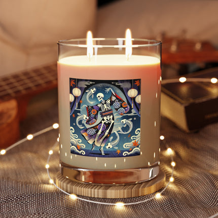 Skeleton Kabuki Performer Scented Candle - Full Glass, 11oz