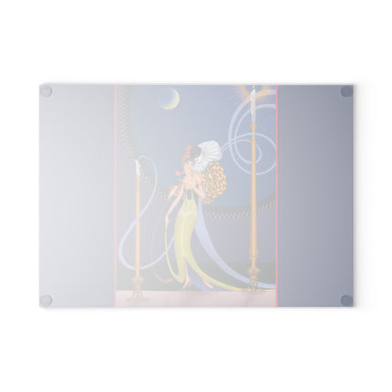 Smoke and Secrets: A Glamorous Encounter in Prohibition Era Glass Cutting Board