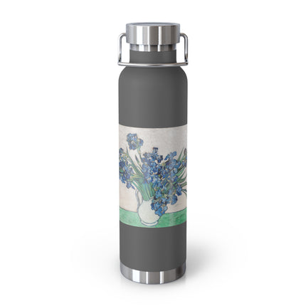 Irises by Vincent Van Gogh Copper Vacuum Insulated Bottle, 22oz