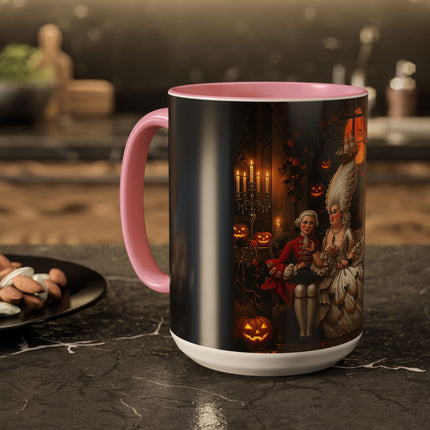 🌙🎃 The Moonlit Pumpkin Parlor Colorful Mug – Elegant Halloween Charm