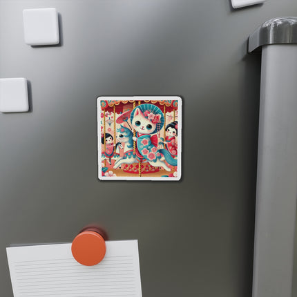 Geisha Kitten's Enchanted Carousel Ride Die-Cut Magnets (5 Sizes)