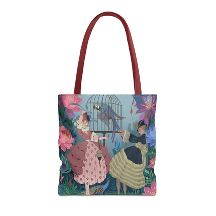 🦜🌸 The Ladies Of The Enchanted Aviary Tote Bag – Art Deco Floral Fantasy