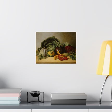 Still Life, Balsam Apple, and Vegetables by James Peale Matte Horizontal Posters