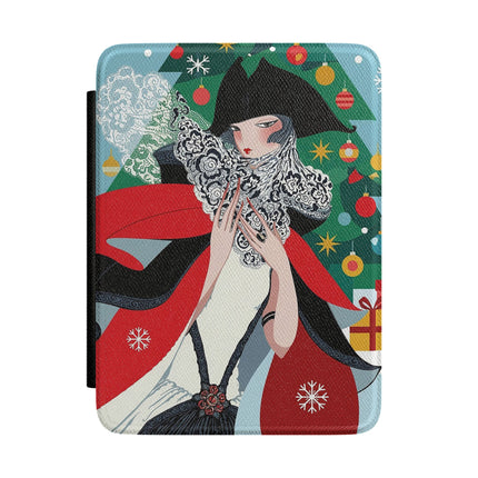 ❤️ The Lady Of The Crimson Scarf Kindle Case – Art Deco Christmas Elegance