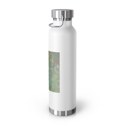 Farm Garden with Sunflowers by Gustav Klimt Copper Vacuum Insulated Bottle, 22oz