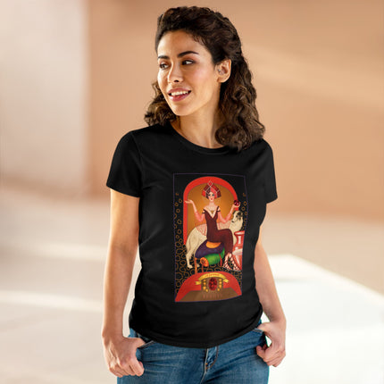 January & Garnet (from the Gem Series) by Sofia Chiostri Women's Midweight Cotton Tee