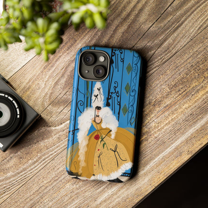 🎭🌹 The Lady At The Masquerade Gates Phone Case – Art Deco Fashion Illustration