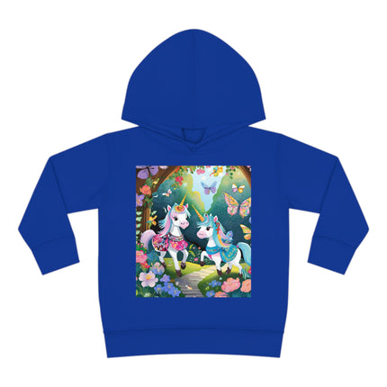 Baby Unicorns and Fluttering Butterflies Toddler Pullover Fleece Hoodie