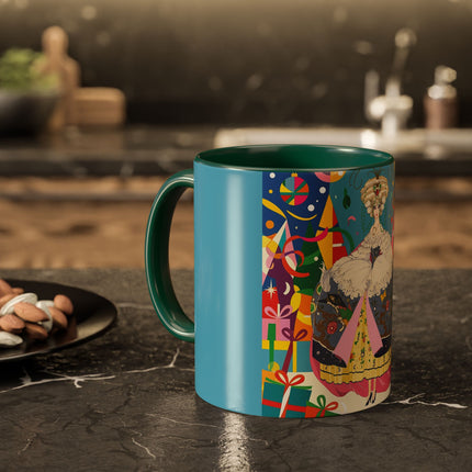 🎀✨ The Christmas Court Of Joy Colorful Mug – Art Deco Holiday Fantasy