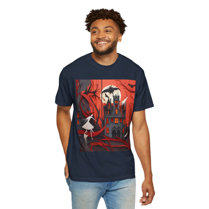 Halloween Night Scene Unisex Garment-Dyed T-shirt
