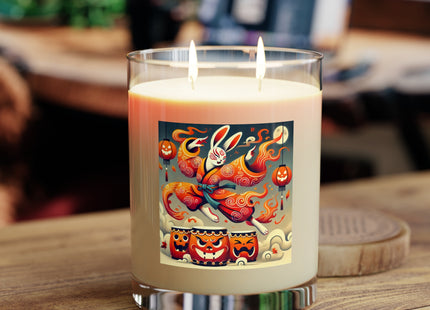Jack-O’-Lantern Drums & The Kabuki Rabbit Scented Candle - Full Glass, 11oz