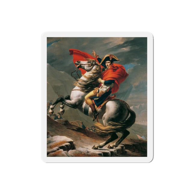 Napoleon Crossing the Alps by Jacques-Louis David Die-Cut Magnets (5 Sizes)
