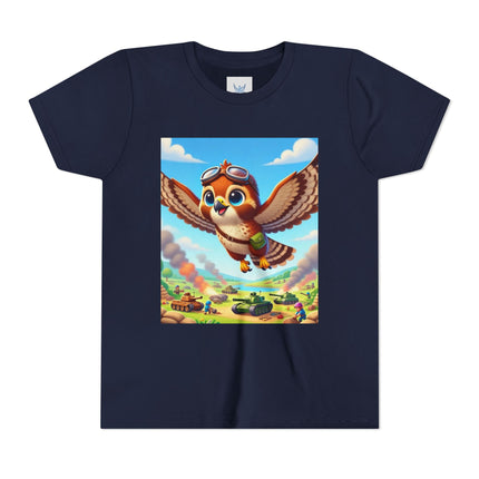 Red-Tailed Hawk in Battle Youth Short Sleeve Tee