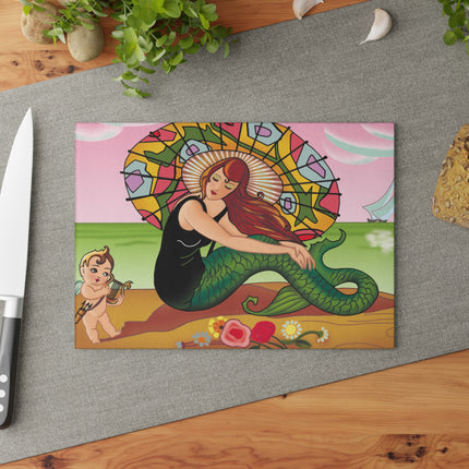 Siren Serenade Glass Cutting Board