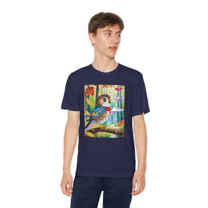Baby Hawk Plays in Forest Youth Competitor Tee