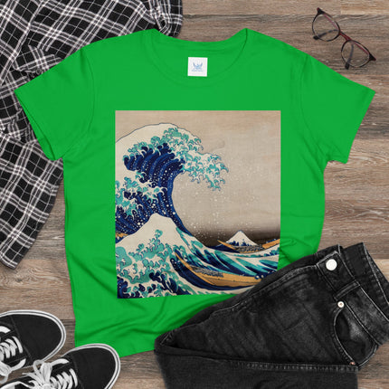 The Great Wave off Kanagawa by Katsushika Hokusai Women's Midweight Cotton Tee
