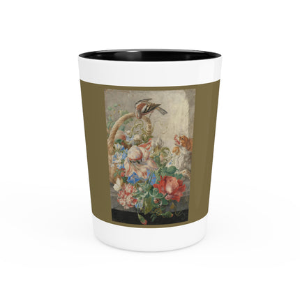 A Basket with Flowers by Herman Henstenburgh Ceramic Shot Glass