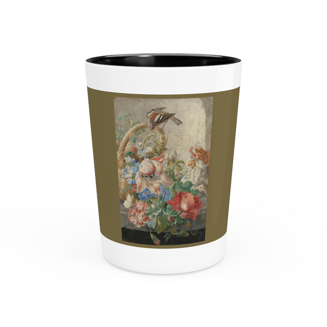 A Basket with Flowers by Herman Henstenburgh Ceramic Shot Glass