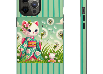 Geisha Kitten and the Dandelion Phone Cases