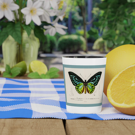 Green Birdwing by Charles Dessalines D' Orbigny Ceramic Shot Glass