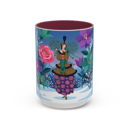 🌹❄️ The Holly Rose Of Winter Colorful Mug – Art Deco Christmas Garden