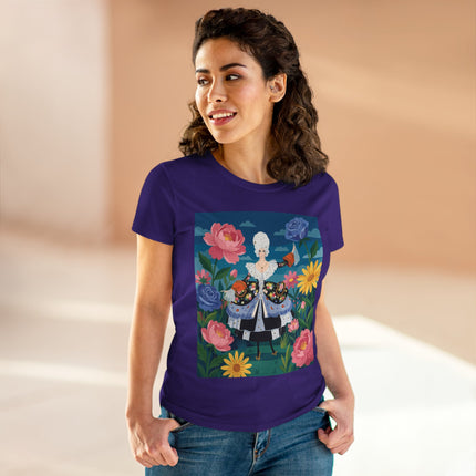 🌸👑 The Duchess Of The Enchanted Garden Cotton Tee – Art Deco Floral Elegance