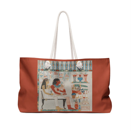 Djehuty and his Mother Receiving Offerings, Tomb of Djehuty by Nina de Garis Davies Weekender Bag