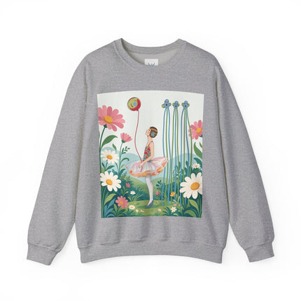 🌼🎈 The Garden Balloon Dancer Crewneck Sweatshirt – Art Deco Floral Whimsy