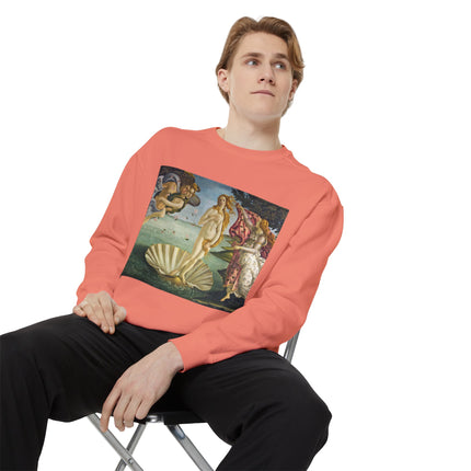 Birth of Venus by Sandro Botticelli Unisex Garment-Dyed Sweatshirt