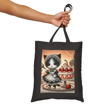The Patisserie Kitten Cotton Canvas Tote Bag – Sweet Charm & Storybook Delight