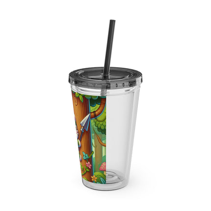 Stealthy Stripes Sunsplash Tumbler with Straw, 16oz