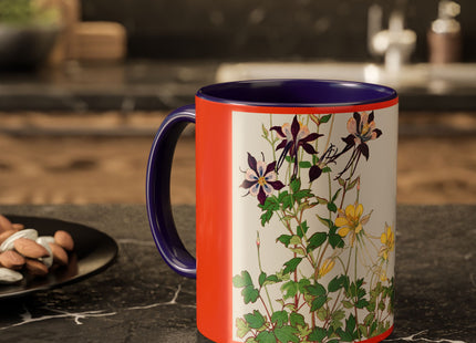 Aquilegia Flowers by Tanigami Kônan Colorful Mugs (11oz, 15oz)
