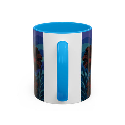 🖤🌺 The Midnight Floral Acrobat Colorful Mug – Art Deco Fashion Whimsy