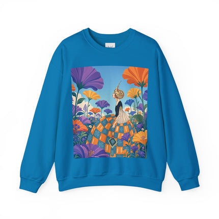 🌺🧡 The Lady Of The Golden Garden Crewneck Sweatshirt – Art Deco Fashion Fantasy