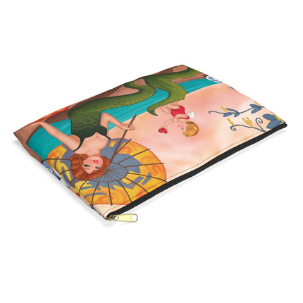 Mermaid with Parasol and Cupid by George Barbier Accessory Pouch