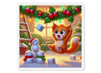 Naughty or Nice Kitten Christmas Die-Cut Magnets (5 Sizes)