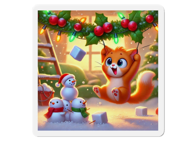 Naughty or Nice Kitten Christmas Die-Cut Magnets (5 Sizes)