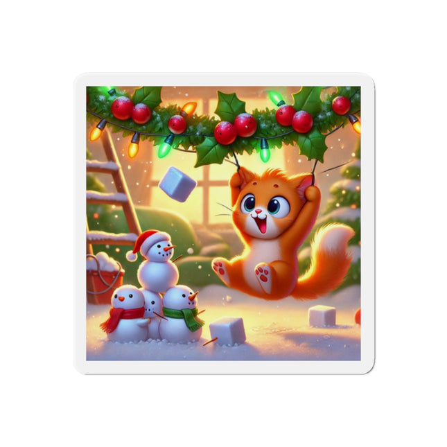 Naughty or Nice Kitten Christmas Die-Cut Magnets (5 Sizes)