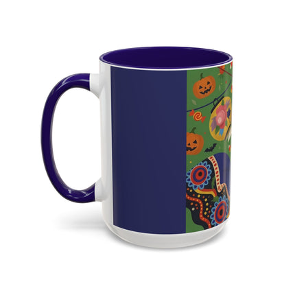 🏮🎃 The Lady Of Halloween Lanterns Colorful Mug – Colorful Art Deco Halloween Charm