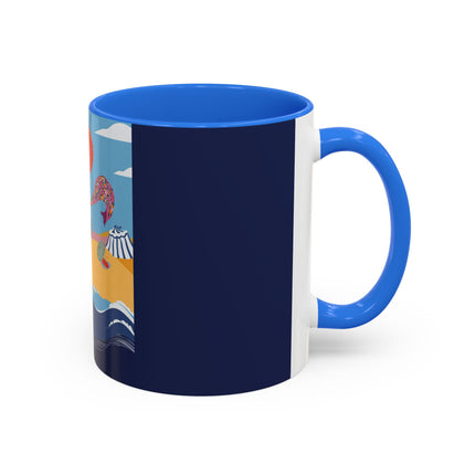 Beachside Promenade Colorful Mugs – Chic Summer Stroll & Coastal Glamour