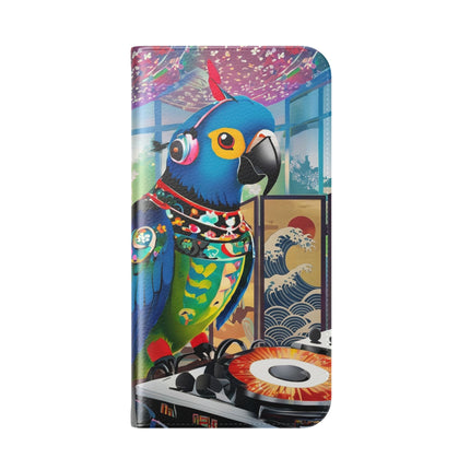 🎧🦜 Parrot DJ Flip Case – Neon Beats & Cyber Groove